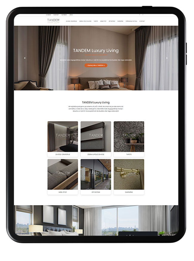 korporativni sajt Tandem Luxury Living